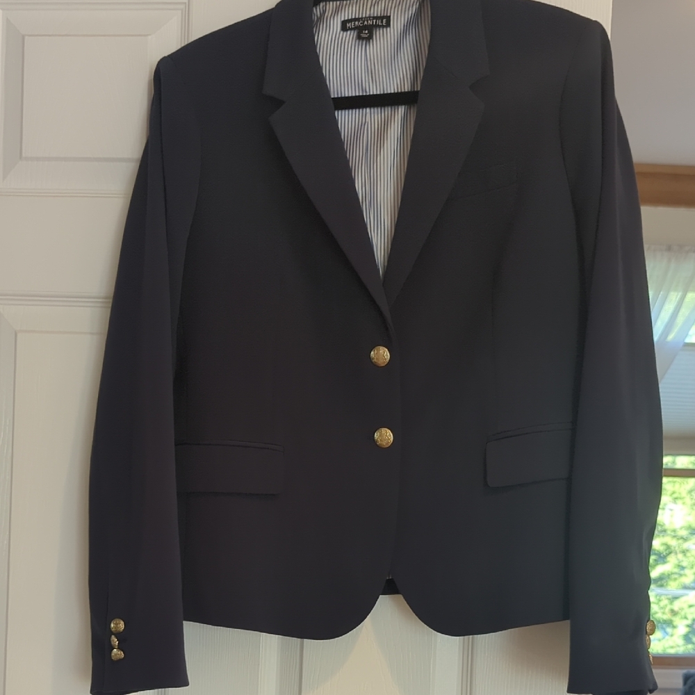 J. Crew Navy Blazer with Gold Buttons